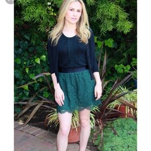 J. Crew Severn Green Lace Mini Skirt Sz 0